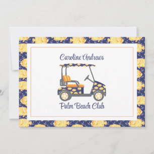 Carte De Remerciements Poisson rouge chic chariot de golf Palm Beach