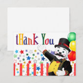 Carte De Remerciements Polar Bear Circus Birthday (Devant / Derrière)