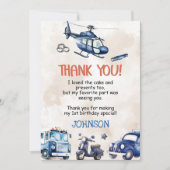 Carte De Remerciements Police Boy 1er anniversaire fête (Devant)