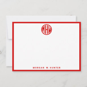 Carte De Remerciements Police de monogramme rouge do-it-yourself BG
