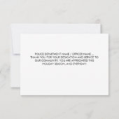 Carte De Remerciements Police Joyeux Noël Application de la loi (Dos)