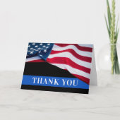 Carte De Remerciements Police Officier Américain Drapeau (Devant)
