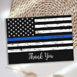 Carte De Remerciements Policier Personnalisé Ligne Bleue Mince<br><div class="desc">Ligne Bleue Mince Police Carte de remerciements - Drapeau américain dans les couleurs du drapeau de la Police, dessin en détresse. Ce merci à la police est parfait pour remercier un policier, ou des services de police. Personnalisez l'intérieur avec votre message personnel à votre agent de police ou service d'application...</div>