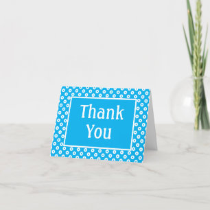 Carte De Remerciements Polka bleu clair simple