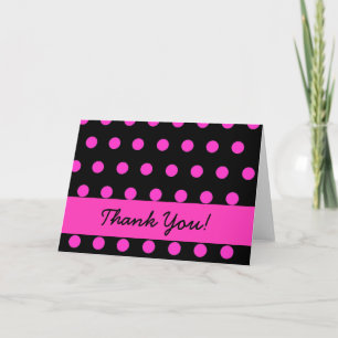 Carte De Remerciements Polkadot rose vous remercient