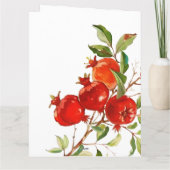 Carte De Remerciements Pomegranes aquarelle thème Couleurs vives (Dos)