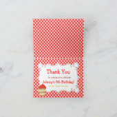 Carte De Remerciements Pomme cueillir les cheveux rouges fête d'anniversa (Intérieur)