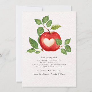 Carte De Remerciements Pomme de nos yeux Automne Harvest Baby shower rust