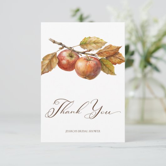 Carte De Remerciements Pommes à tout jamais fête prénuptiale chute de pom (Debout devant)