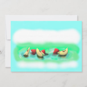 Carte De Remerciements Pommes et framboises vertes avec des réflexions