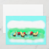 Carte De Remerciements Pommes et framboises vertes avec des réflexions (Devant / Derrière)