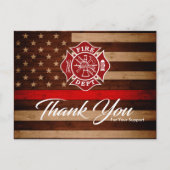 Carte de remerciements pompier (Devant)