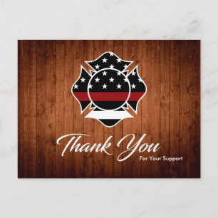 Carte de remerciements pompier