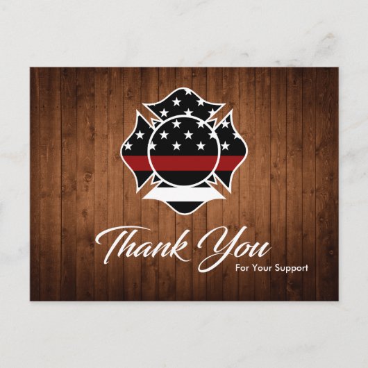 Carte de remerciements pompier (Devant)