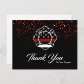 Carte de remerciements pompier (Devant / Derrière)