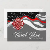 Carte de remerciements pompier (Devant / Derrière)