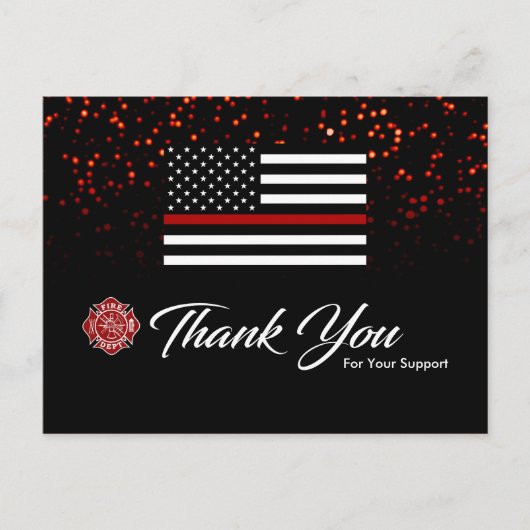 Carte de remerciements pompier (Devant)