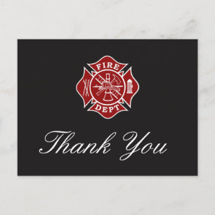 Carte de remerciements pompier