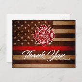 Carte de remerciements pompier (Devant / Derrière)
