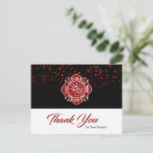 Carte de remerciements pompier (Debout devant)