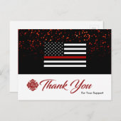 Carte de remerciements pompier (Devant / Derrière)