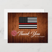 Carte de remerciements pompier (Devant / Derrière)