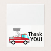 Carte de remerciements pompier | carte pour notes  (Outside Unfolded)