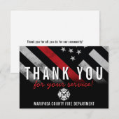 Carte De Remerciements Pompier Service d'incendie Drapeau Premier réponde (Devant / Derrière)