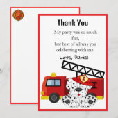 Carte De Remerciements Pompier Sonnez l'alarme (Devant / Derrière)