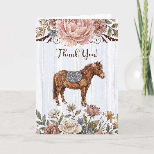 Carte De Remerciements Poney (Devant)