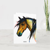 Carte De Remerciements Pony sauvage | Cheval aquarelle (Dos)