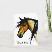 Carte De Remerciements Pony sauvage | Cheval aquarelle (Devant)