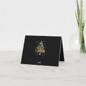 Carte De Remerciements Poodle Arbre De Noël Couvert De Lampe De Feu (Dos)
