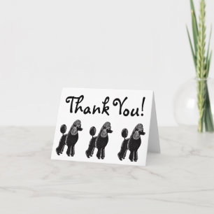Carte De Remerciements Poodles standard Black White Thank You Note Card