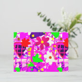 Carte De Remerciements Pop art fleurs vives (Debout devant)