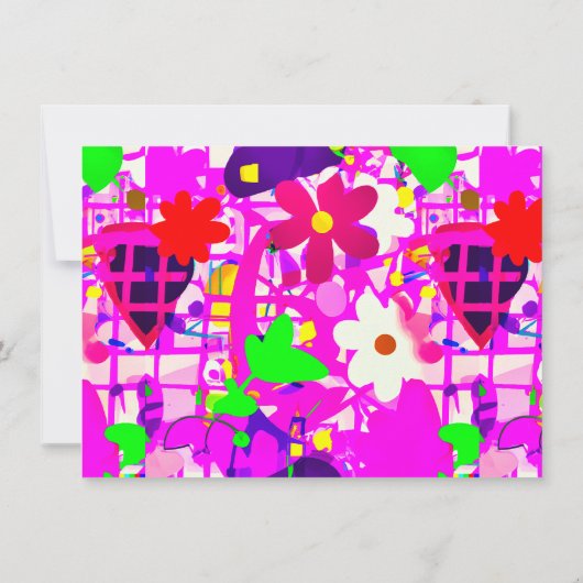 Carte De Remerciements Pop art fleurs vives (Dos)