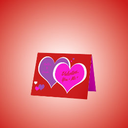 Carte De Remerciements Pop-Art Hearts & Stars Valentine Greeting Card