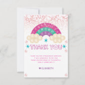 Carte De Remerciements Pop It Birthday parties scintillant arc-en-ciel pe (Devant)