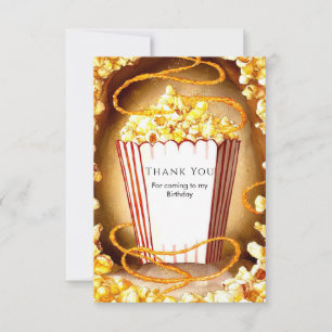 Carte De Remerciements Popcorn pour enfants doux Anniversaire