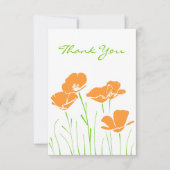 Carte De Remerciements Poppies californiennes à cinq mains (Devant)
