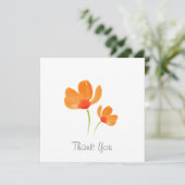 Carte De Remerciements Poppies d'aquarelle orange (Debout devant)