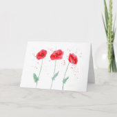 Carte De Remerciements Poppies rouges en aquarelles (Devant)