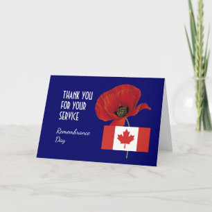 Carte De Remerciements Poppy   Anciens combattants du CANADA   JOUR DU SO