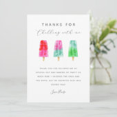 Carte De Remerciements Popsicle fête d'été (Debout devant)