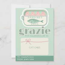 Porte-carte cadeau amusant pour sardines