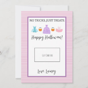 Carte De Remerciements Porte-carte-cadeau Halloween rose pour enseignant