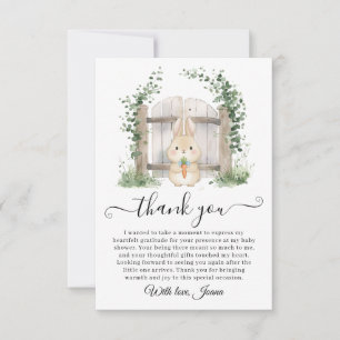 Carte De Remerciements Porte de jardin du lapin de conte de fées Baby Sho