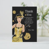 Carte De Remerciements Porte fille 1920 flapper, Art Déco (Debout devant)