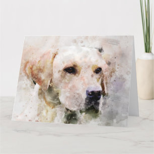 Carte De Remerciements Portrait d'aquarelle de chien de Labrador Retrieve
