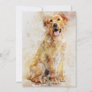 Carte De Remerciements Portrait d'aquarelle de chien de Labrador Retrieve